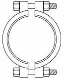 JV 7P 2C V Clamp with 2 segments 2 standard Nut Bolts without band