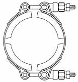 JV 7F 4CV Band Clamp withtwin bolts 4 segments