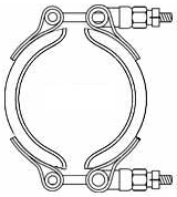 JV 7N 2CV Clamp with twin bolts 2 segments without band